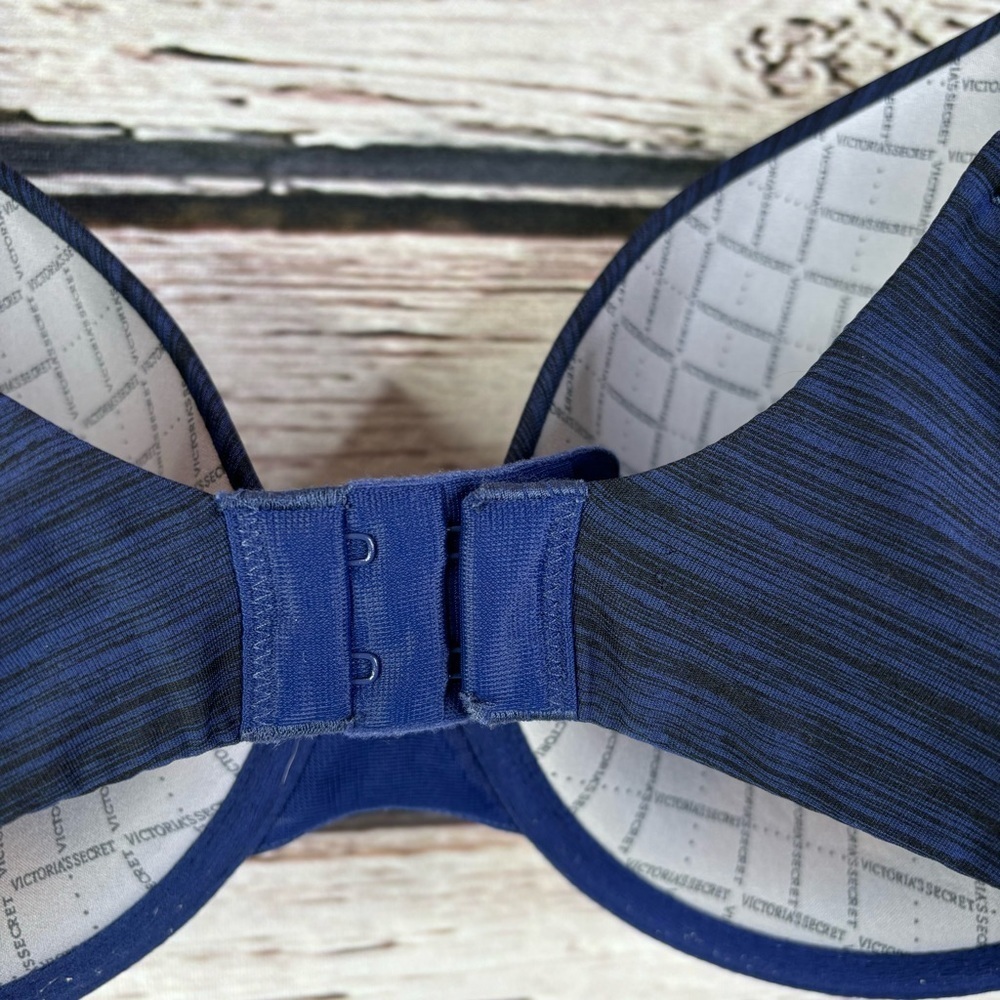 Victoria’s Secret Uplift Semi Demi Bra Size 34DDD Dark Blue Heather Underwire - Picture 10 of 13